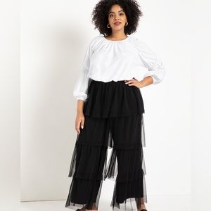 ELOQUII BLACK DRAMA RUFFLE PANT 18/20